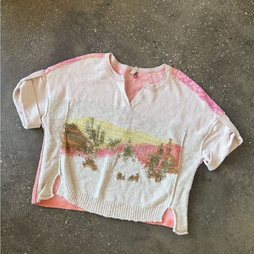 Pilcro Desert Intarsia Knit Top